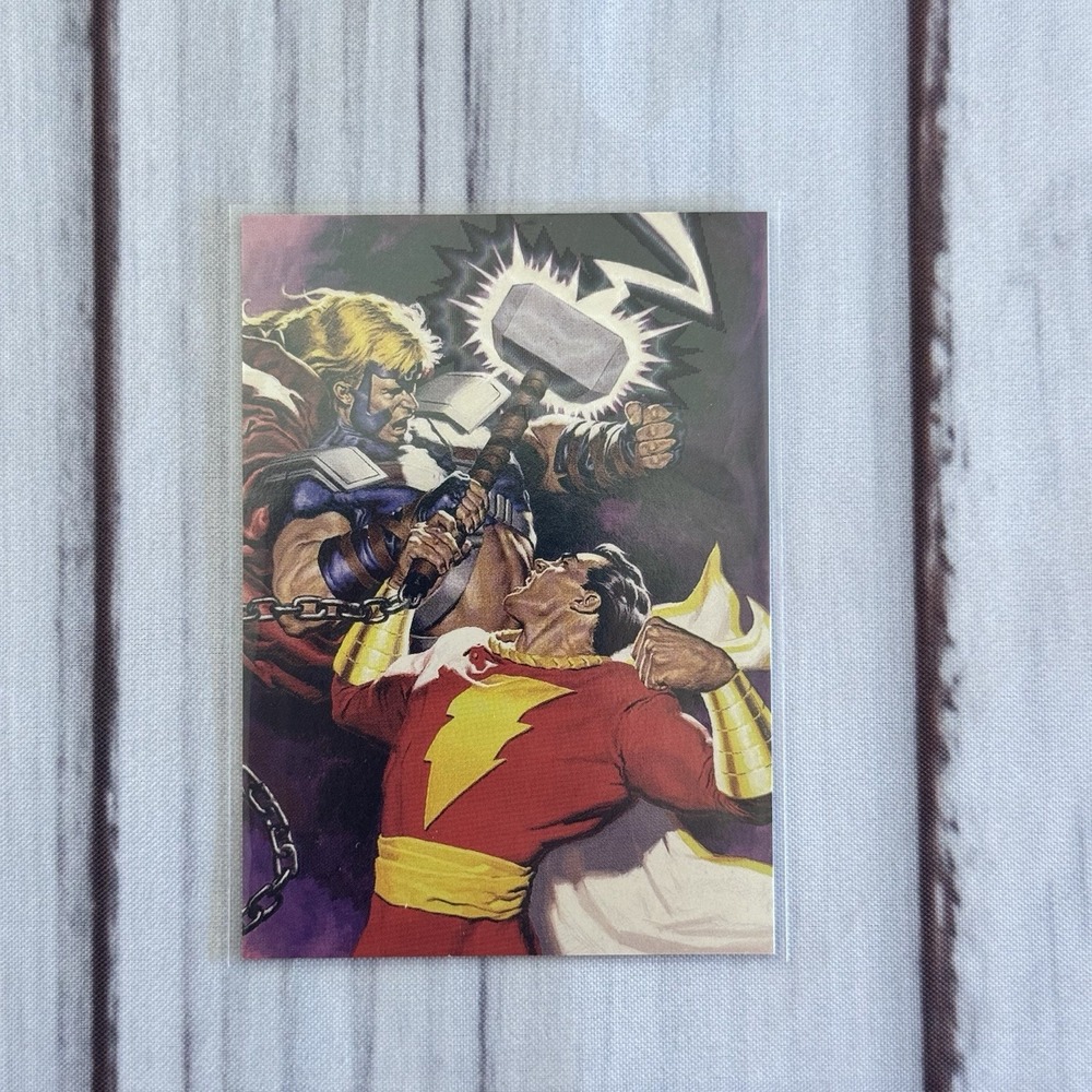 1995 FLEER MARVEL vs DC HOLO FX 10/12 #10 CAPTAIN MARVEL VS THOR